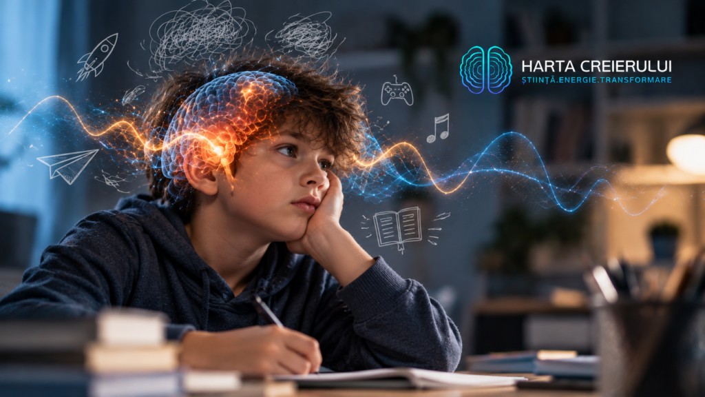 ADHD – copil cu dificultăți de concentrare și undele cerebrale, Harta Creierului