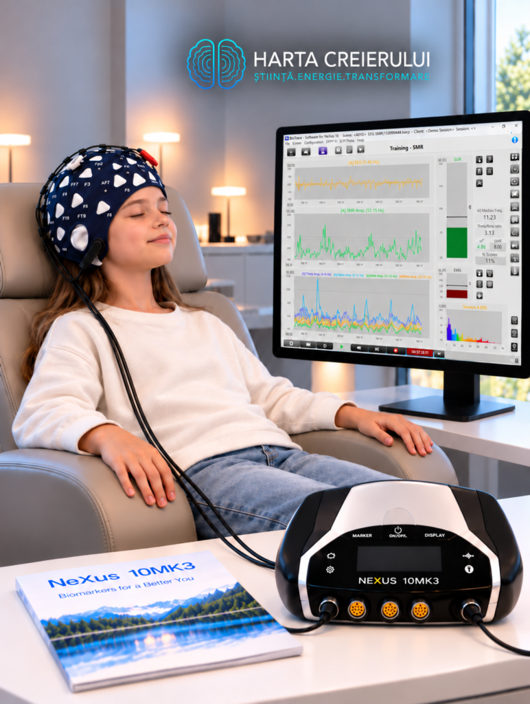 Ședință de neurofeedback la copii cu Nexus 10 MK3 la Harta Creierului